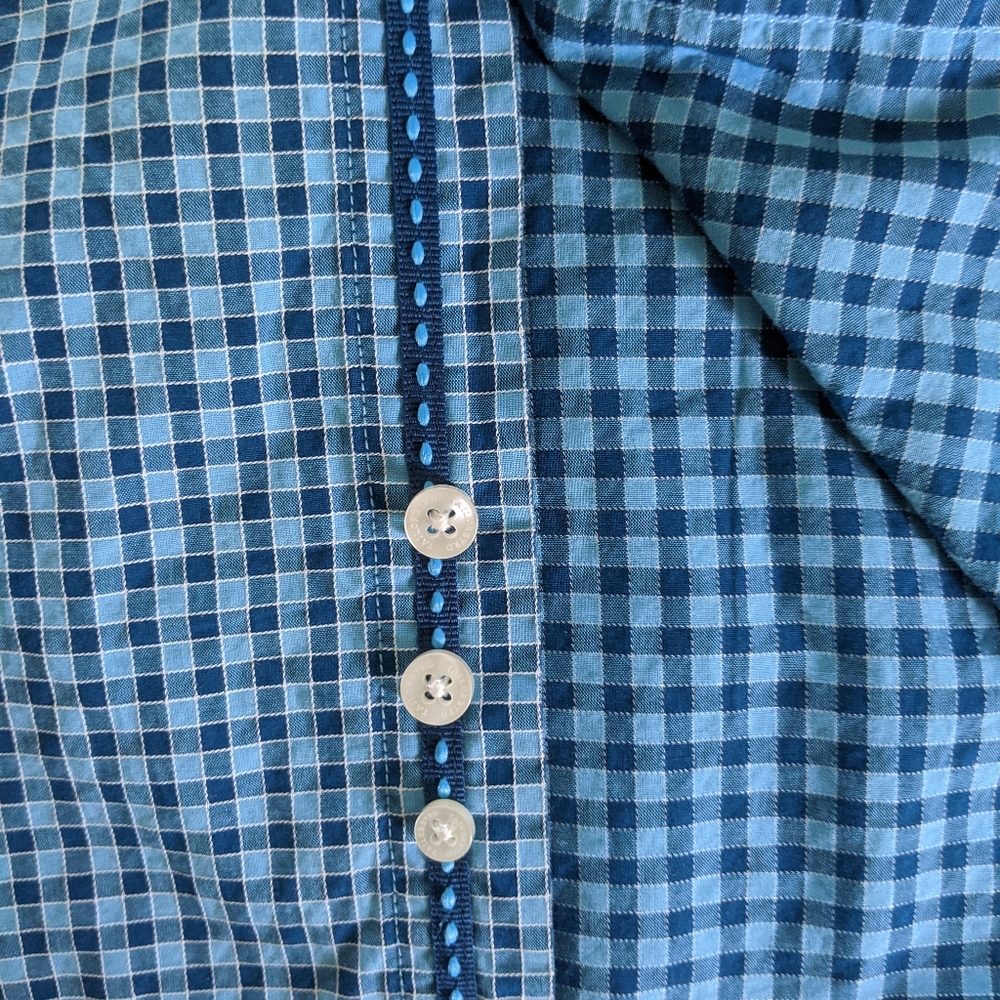 Tailorbyrd Collection Blue Check Button Down - image 3